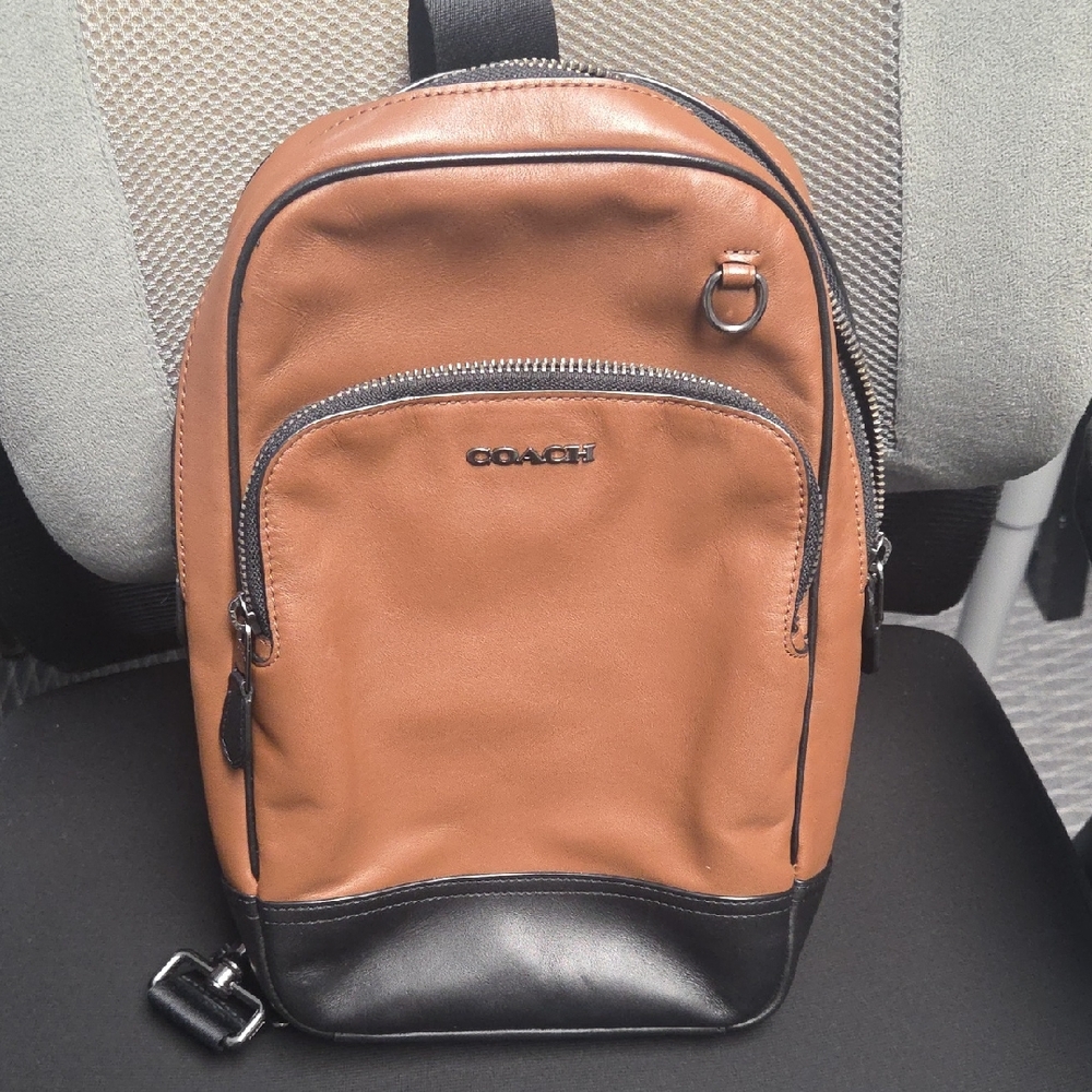 Coach Tan and Black Men's Backpack